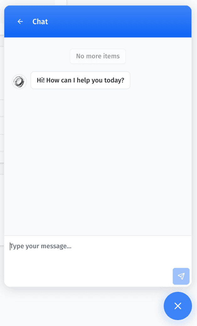 Customer chat widget